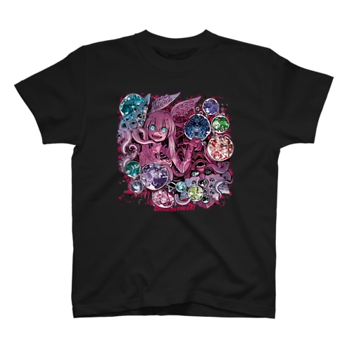 ドラポサントラTシャツ ニャルラトホテプ(背景黒) Regular Fit T-Shirt