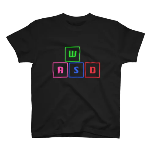 ネオンアート風 WASD スタンダードTシャツ