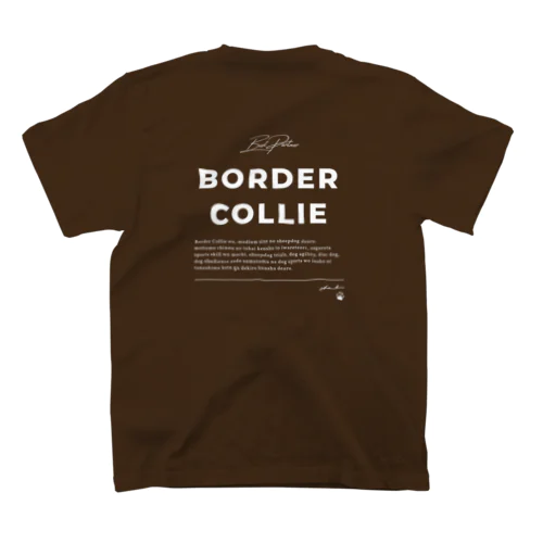 Border Collie wa KAWAII(白プリントver.) Regular Fit T-Shirt