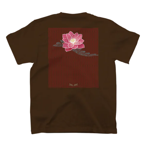 ハスの花と小さくイシガメくん スタンダードTシャツ