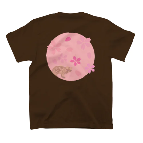 イリオモテヤマネコ　桜 スタンダードTシャツ