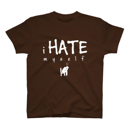 i HATE myself [White] Regular Fit T-Shirt