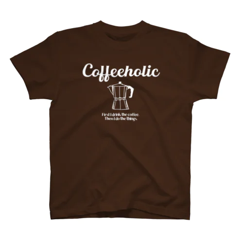 COFFEEHOLIC white logo Regular Fit T-Shirt