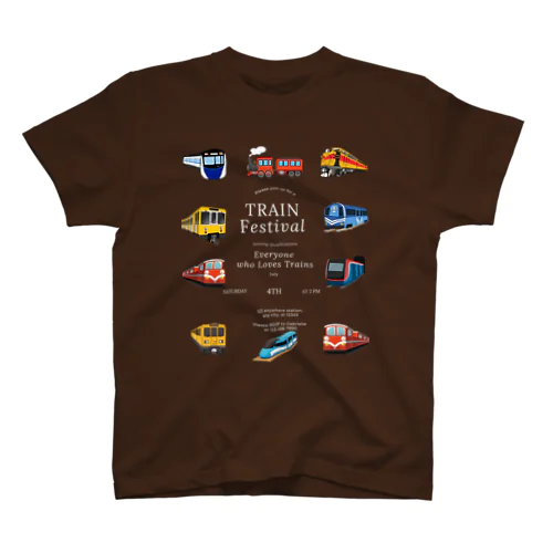 トレインフェスティバル（電車Tシャツ）濃色系ver. スタンダードTシャツ