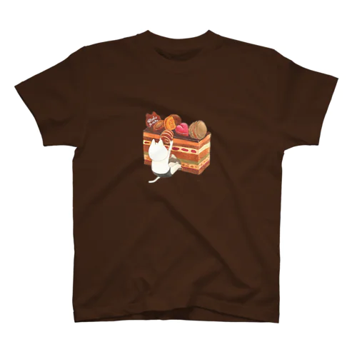 ネコぱんとチョコ乗せオペラケーキ スタンダードTシャツ