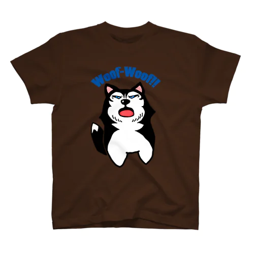 遠吠えハスキー ばじるくん ワンワン Regular Fit T-Shirt