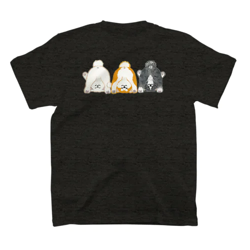 世界が逆さま！？何見えた？秋田犬トリオ スタンダードTシャツ