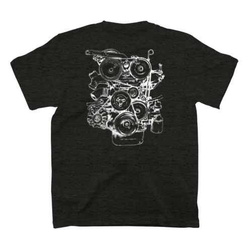 FIAT Engine white backprint スタンダードTシャツ