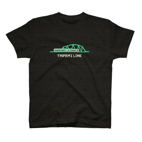 〖白〗【只見線】第五只見川橋梁とキハ40🚃 スタンダードTシャツ