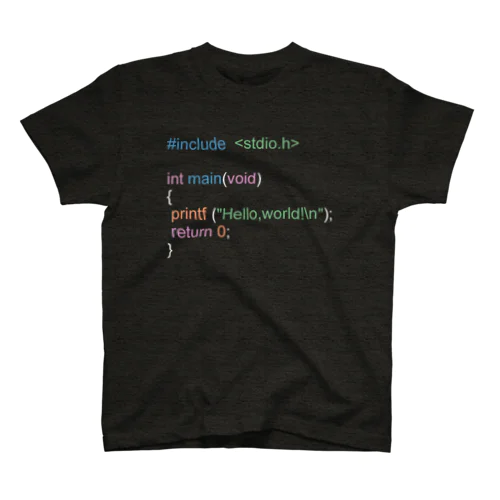 C言語 HelloWorld 白 スタンダードTシャツ