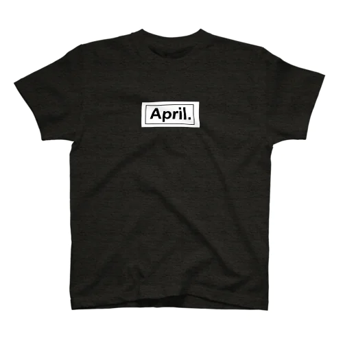 April.BOX LOGO（ホワイト×ブラック） スタンダードTシャツ