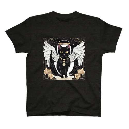 宇宙黒猫キョロちゃん(薔薇) スタンダードTシャツ