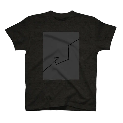 CharcoalGray BlackLineArt Regular Fit T-Shirt