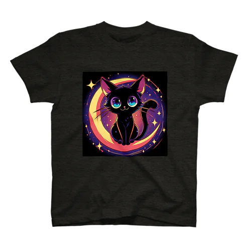 三日月と黒猫 スタンダードTシャツ