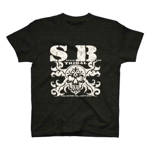 SKULL&BONE TRIBAL GRUNGE WHT スタンダードTシャツ