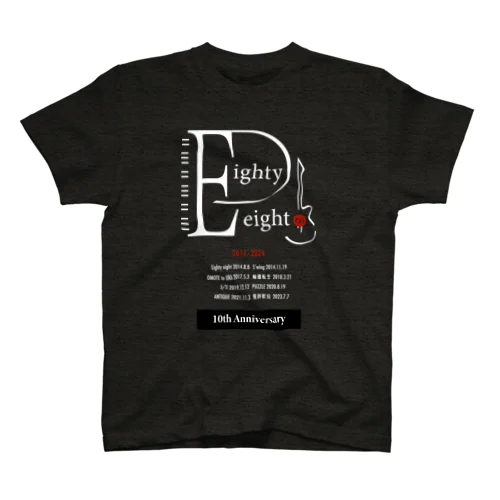 Eighty eight 10周年 アニバーサリーTシャツ【ヘザーブラック】 Regular Fit T-Shirt