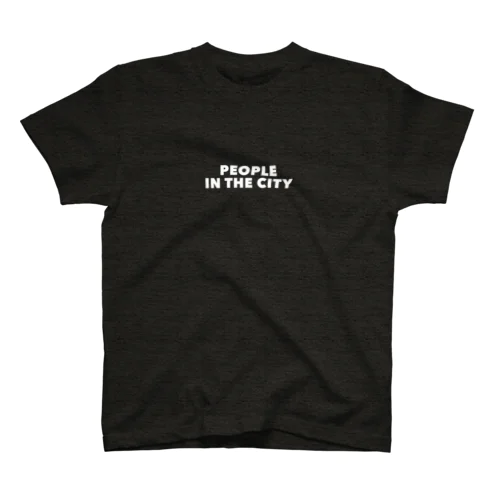 PEOPLE IN THE CITY ホワイトプリントA スタンダードTシャツ