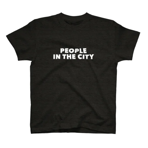 PEOPLE IN THE CITY ホワイトプリントB スタンダードTシャツ