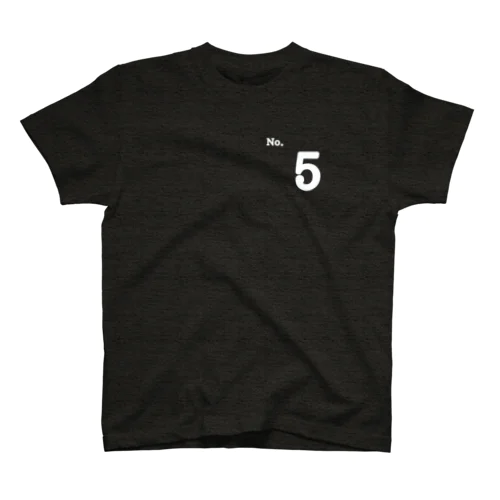 No.5 白文字 スタンダードTシャツ