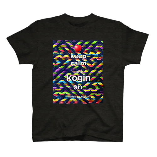 keep calm and kogin on ❗️こぎん刺し模様　さや型で Regular Fit T-Shirt