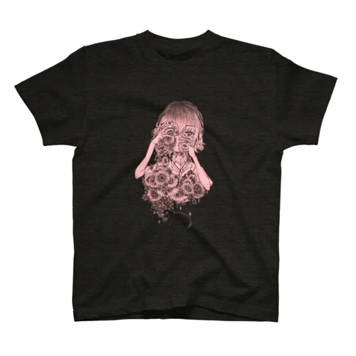 花と想いと女の子 ～点描pink version～ Regular Fit T-Shirt