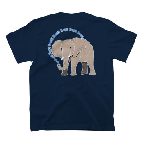 アフリカゾウさん　ハングルバージョン　背面プリントバージョン Regular Fit T-Shirt
