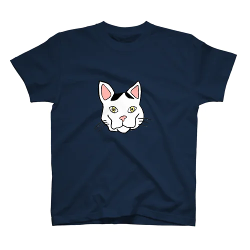 動物病院看板猫骸骨顔 おちくん リアルver スタンダードTシャツ