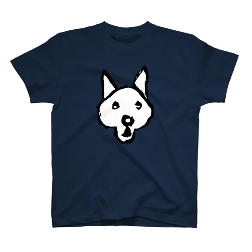 びっくりした犬（白塗り） スタンダードTシャツ