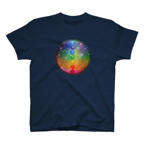 うまくいく宇宙曼荼羅cakrarainbowSTAR Regular Fit T-Shirt