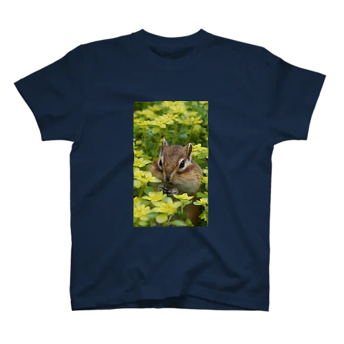 【心とカラダの栄養に】サロベツの花畑でエゾシマリス Regular Fit T-Shirt