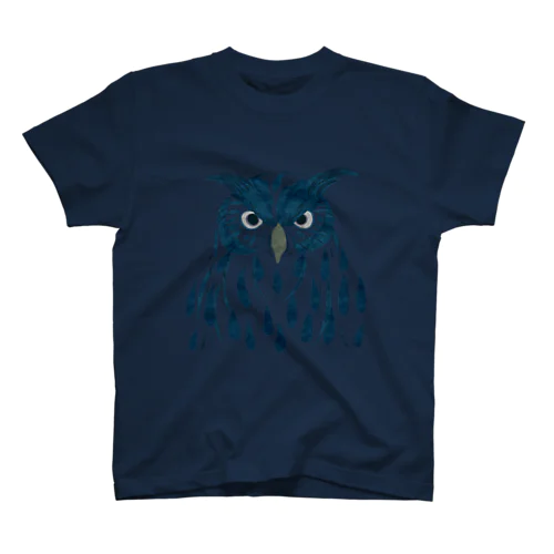 フクロウ・藍 Regular Fit T-Shirt