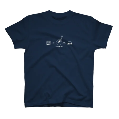 ギターと海Tシャツ（絵柄白） Regular Fit T-Shirt