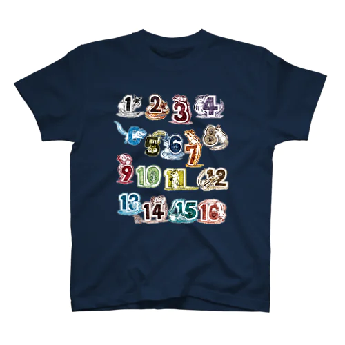 数字とシマリス 1,2,3 スタンダードTシャツ