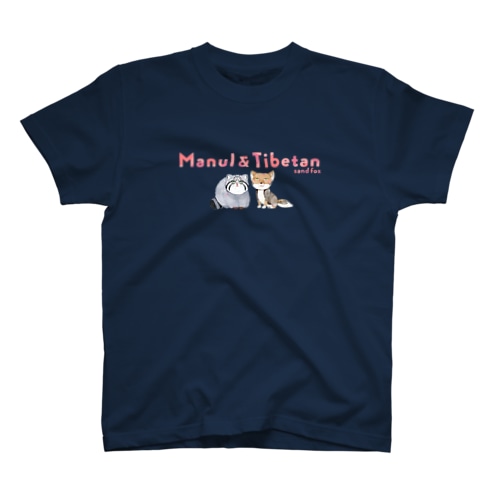 マヌルネコ&チベットスナギツネ 濃色 Regular Fit T-Shirt