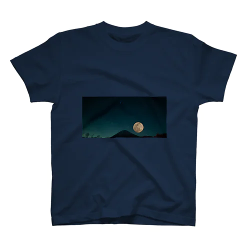 富士山と月 Regular Fit T-Shirt