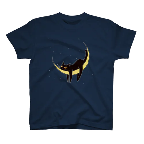 下弦の月と猫 Regular Fit T-Shirt