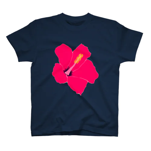 フラワーデザイン「赤いハイビスカス」 Regular Fit T-Shirt