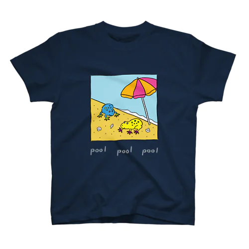 pool カエル 白文字 Regular Fit T-Shirt