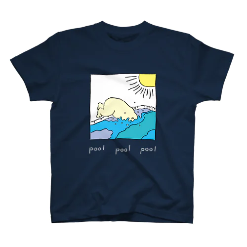 pool シロクマ 白文字 Regular Fit T-Shirt