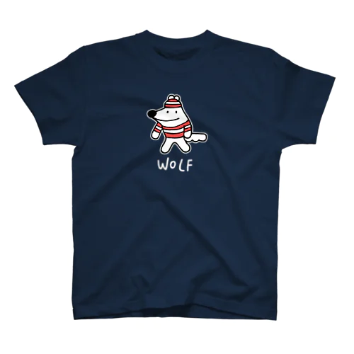 でかいボーダーウルフくん(濃い色) スタンダードTシャツ