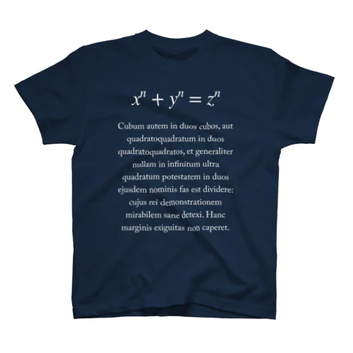 フェルマーの最終定理 [白文字] Regular Fit T-Shirt