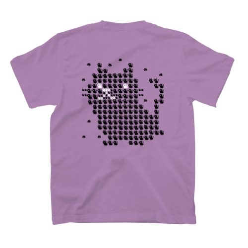 バックプリント ネコ ドット絵のネコで描いたネコ Regular Fit T-Shirt