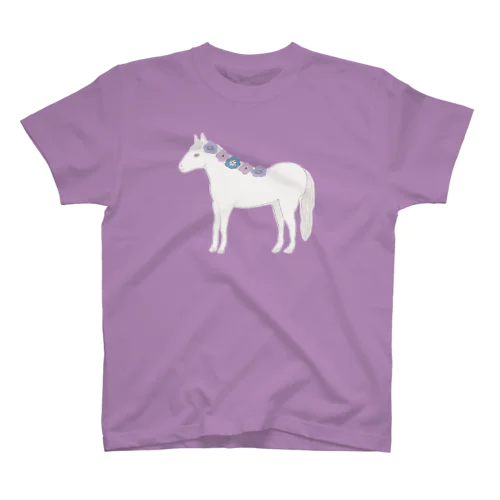 花飾りの馬（白馬） スタンダードTシャツ
