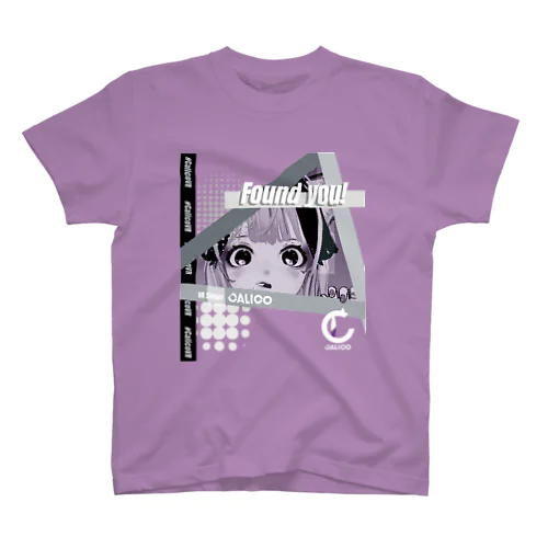ミツケタ！CALICOフェイス [tape] モノトーン Regular Fit T-Shirt