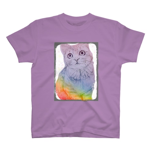 鉛筆画にゃんこ Regular Fit T-Shirt