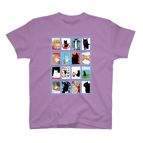 猫の窓藤色 Regular Fit T-Shirt