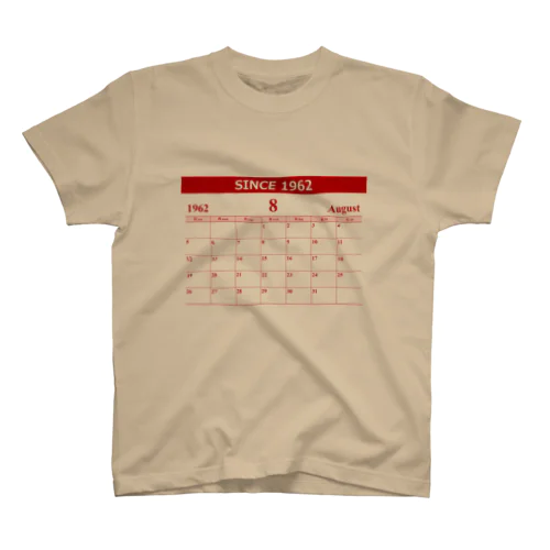 1962年8月生まれ(昭和37年)　生年月カレンダー 還暦祝い Regular Fit T-Shirt