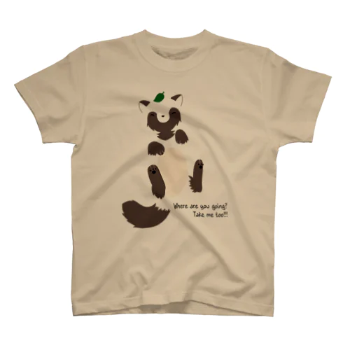 タヌキ好きのためのタヌキグッズ　つれてってタヌキ スタンダードTシャツ