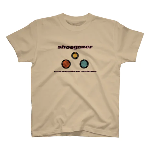 【シューゲイザー 手描き風・スケッチ風イラスト】『SHOEGAZER+エフェクターのツマミ部』スタンダードTシャツ Tシャツ Regular Fit T-Shirt