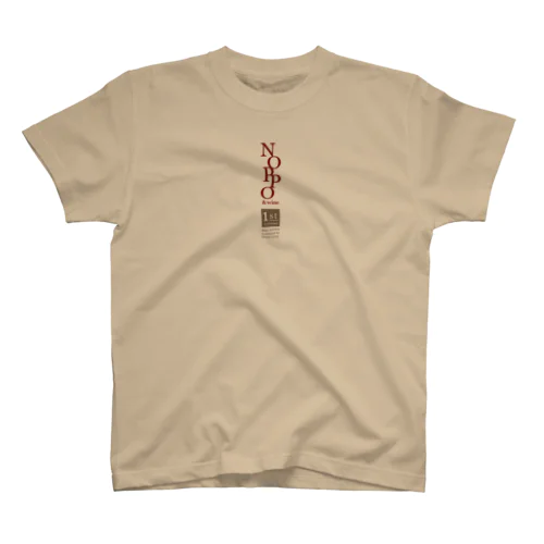 Noppo周年記念 フロントプリント/ロゴ ワイン Regular Fit T-Shirt